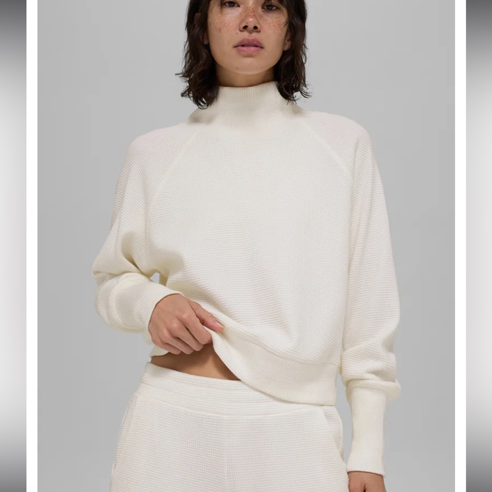 Alo waffle knit crop sweater